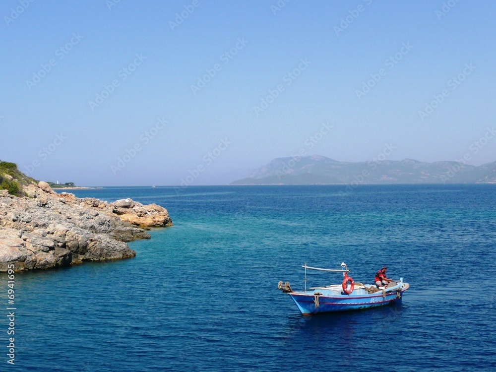 boat at the Mediterranean sea