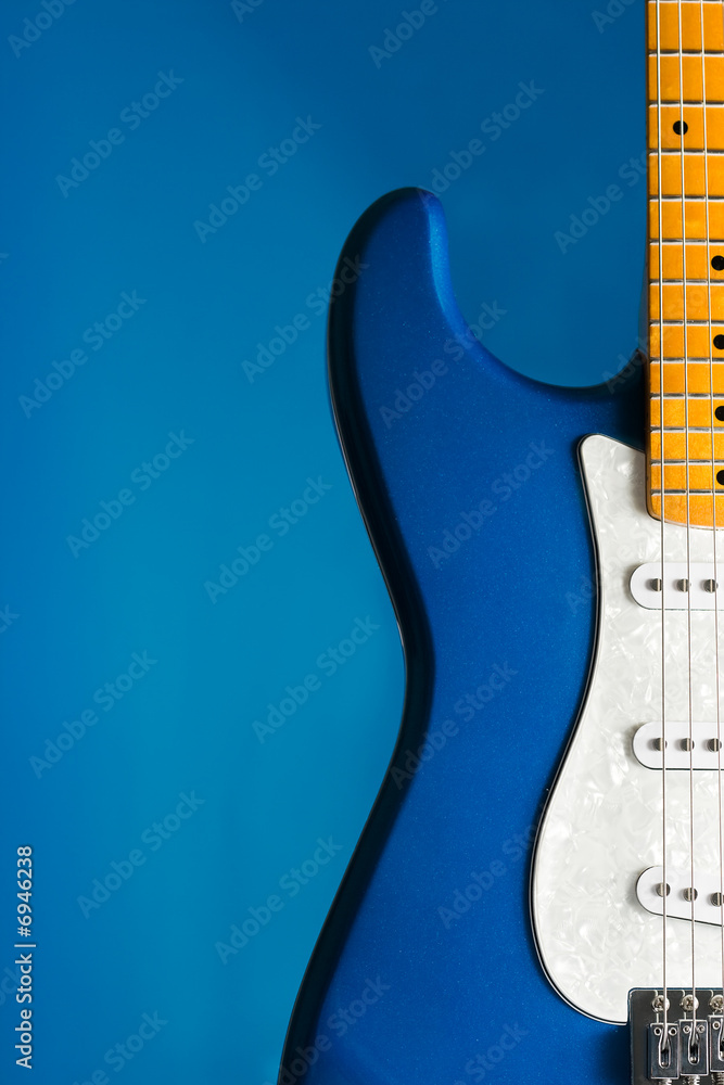 Fototapeta premium zbliżenie niebieska gitara