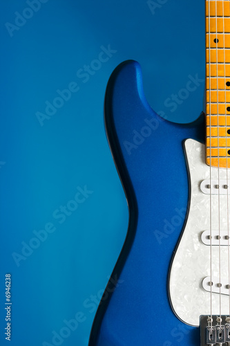 closeup blue guitar