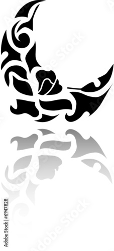 A Nice Tatto in flower and moon shape
