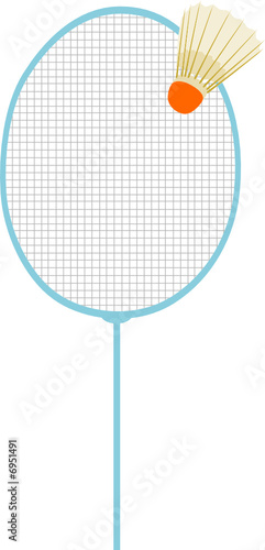 Vector  - fragment badminton racket with Badminton shuttle