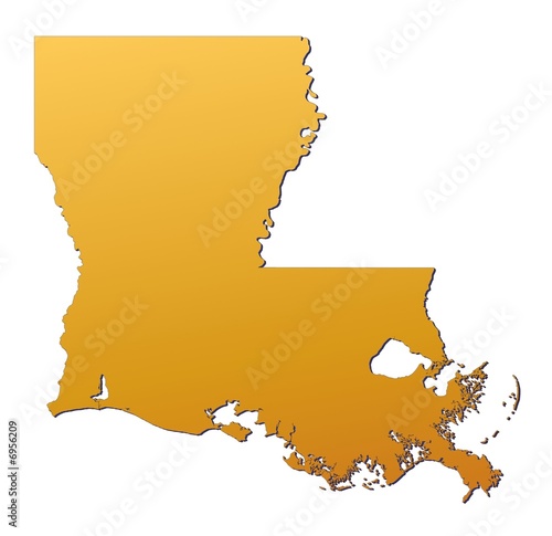 Louisiana (USA) map filled with orange gradient