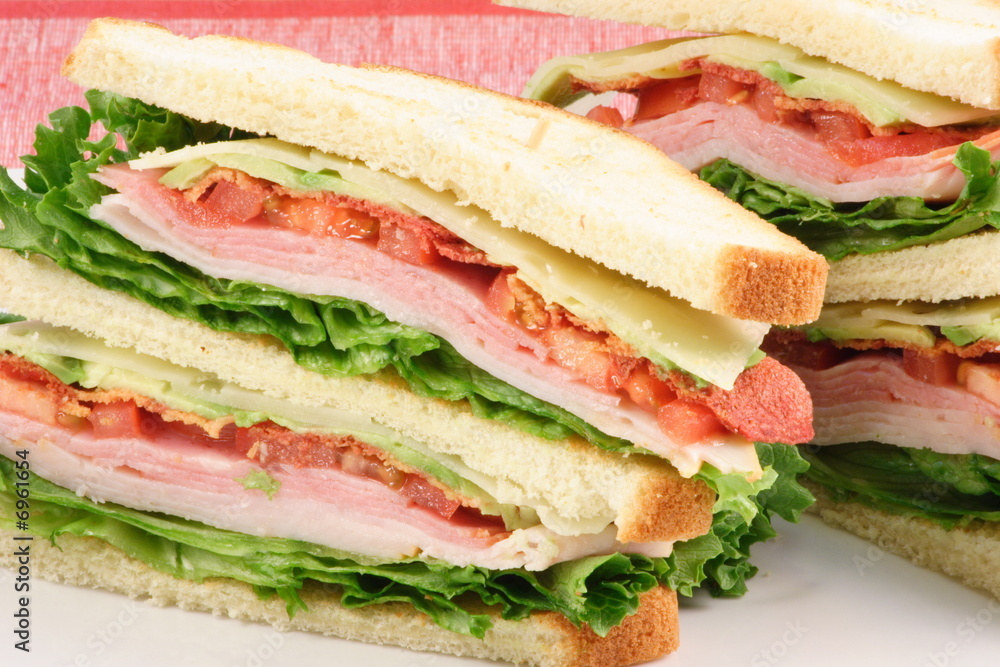 halved club sandwich