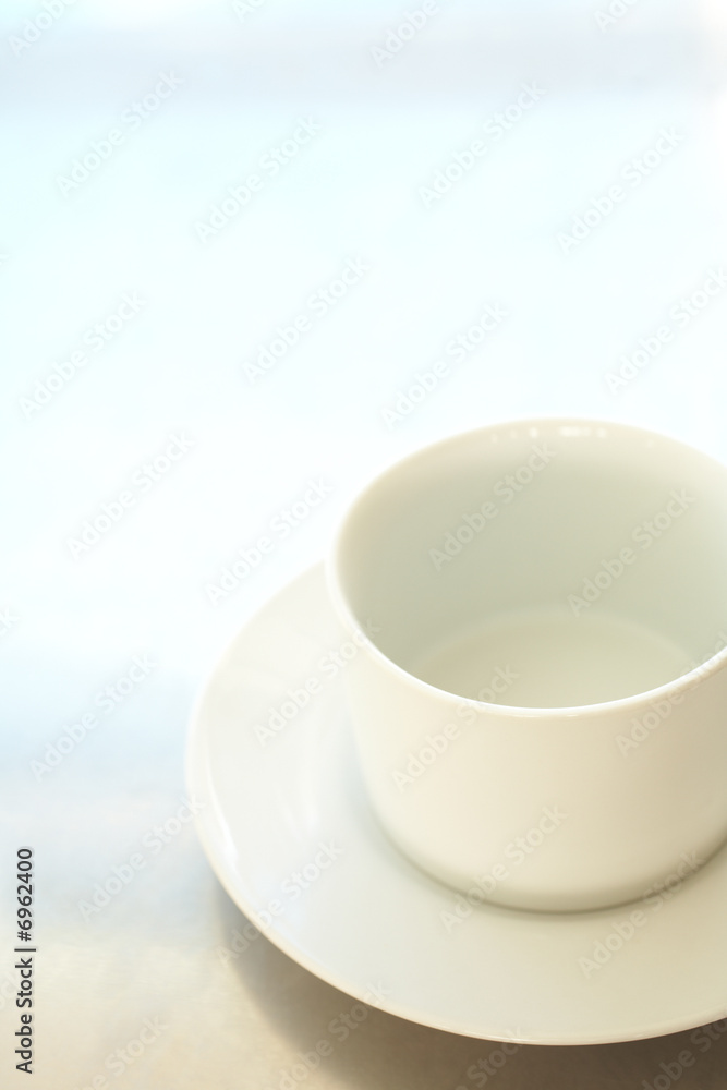 Empty white coffee cup