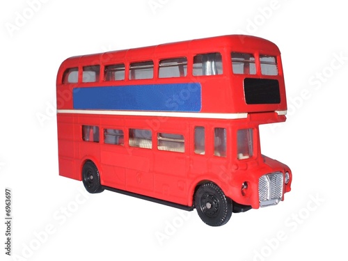 A Model of a Red London Double Decker Bus.