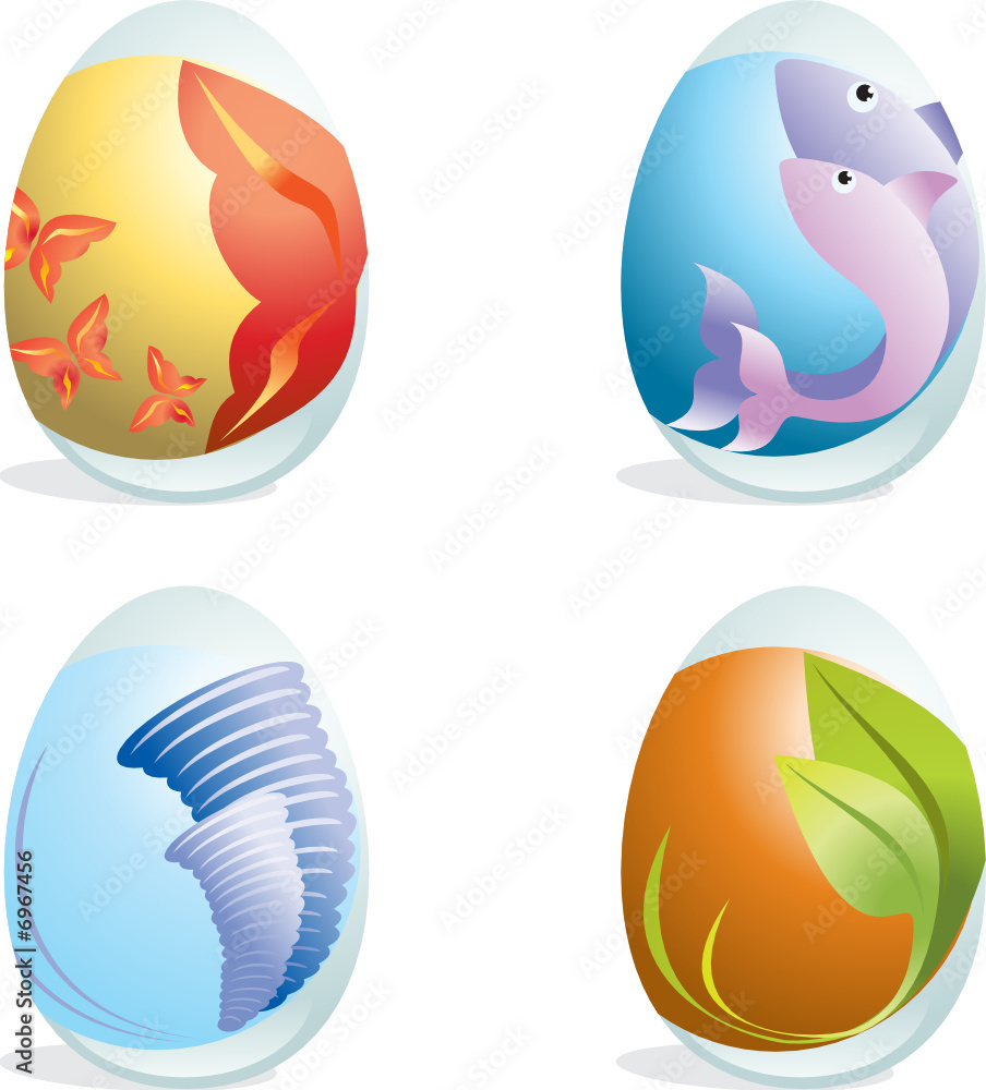 Elegance design easter eggs - four elements Elegance design easter eggs - four elements
