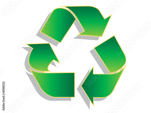 Recycling symbol with shadow