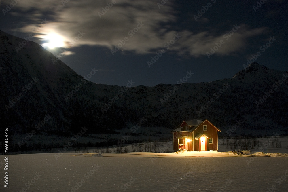 Cabin in moon