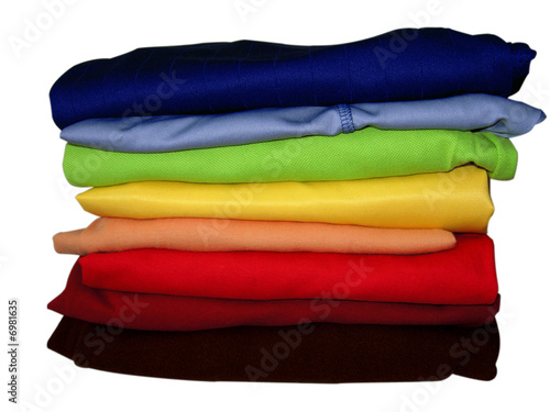  pile of clothes isolated on white with path