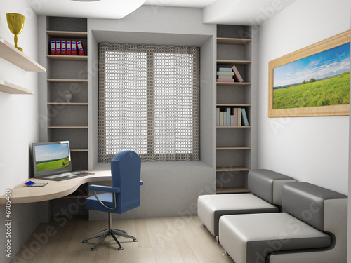 Interior of a room. 3D image.
