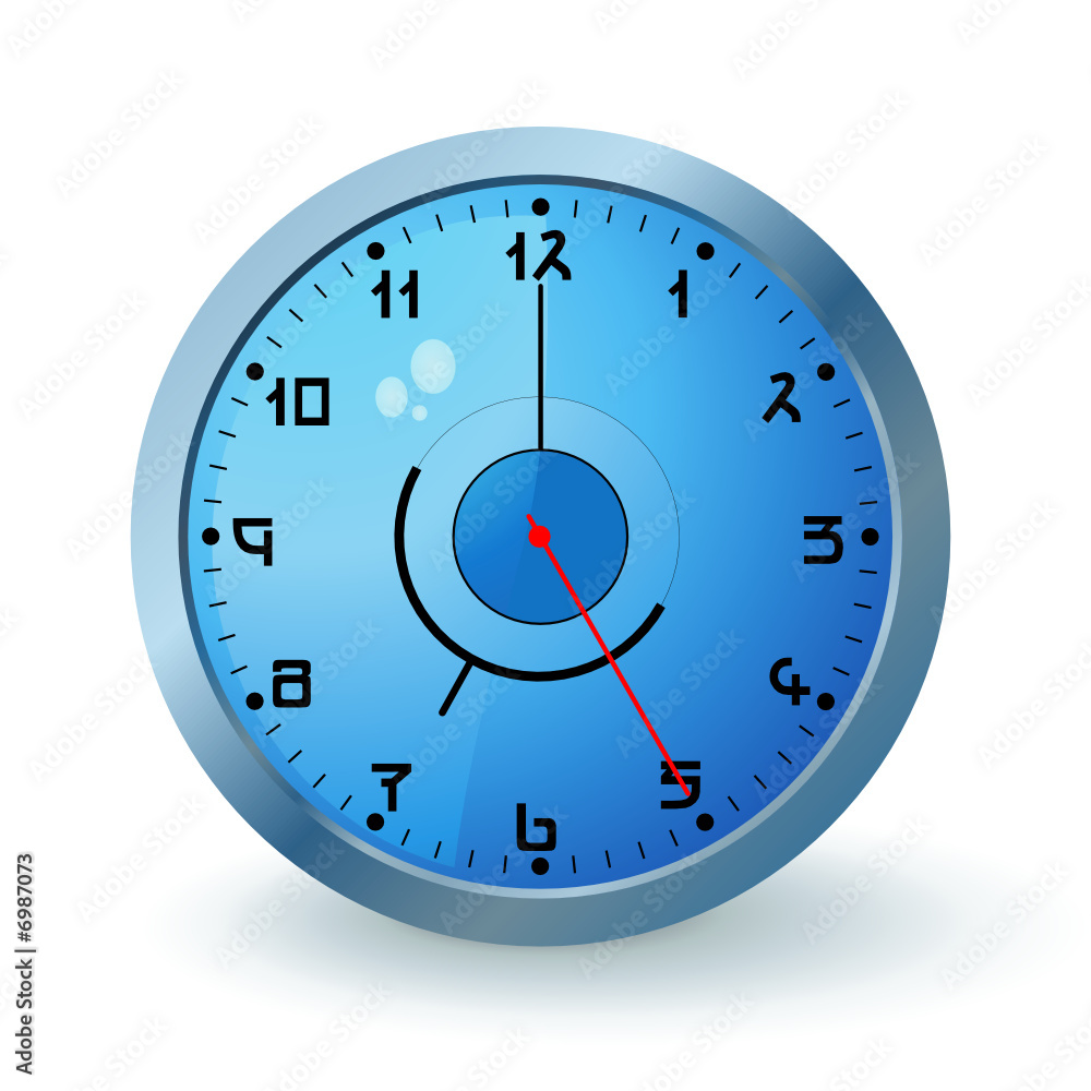 Blue wall clock