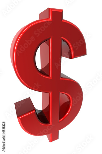 red dollar sign 3D