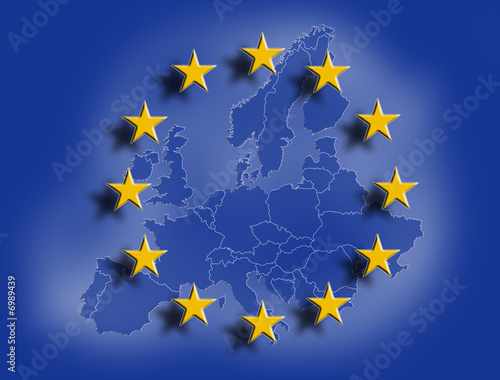 Europakarte mit Sternen