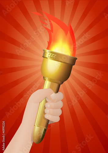 Torche  sur fond avec rayon