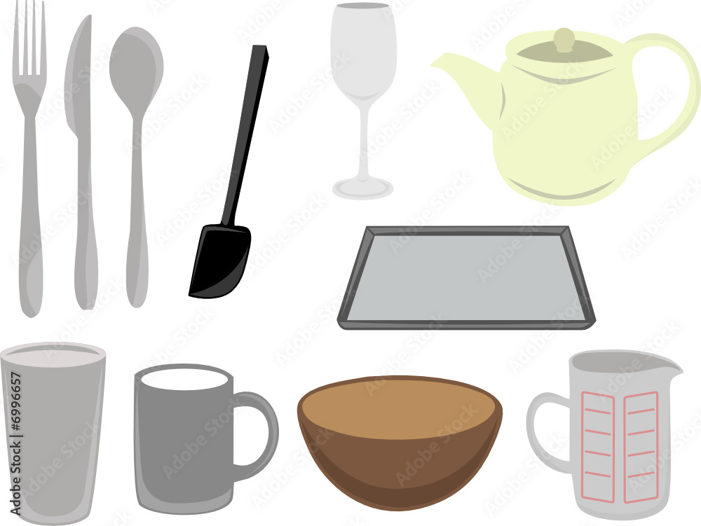 Vector kitchen utensils and cookware Vector kitchen utensils and cookware
