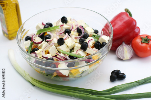 Multi-coloured vegetables for salad