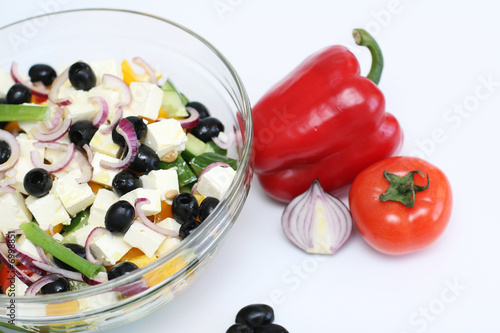Multi-coloured vegetables for salad