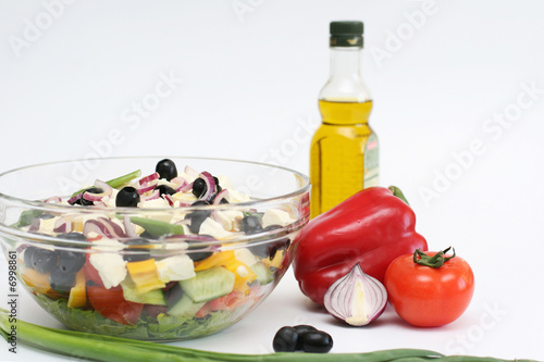 Multi-coloured vegetables for salad