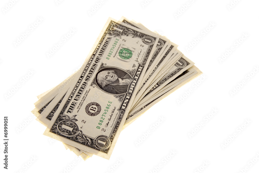 American currency isolated on white background American currency isolated on white background