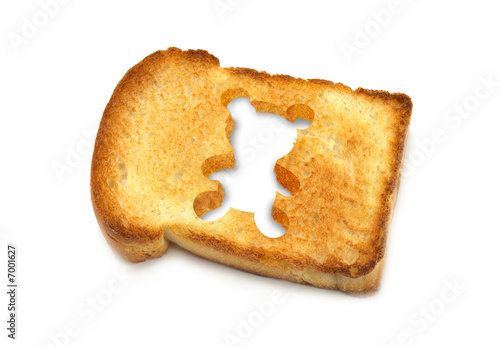 toast bread with bear shape