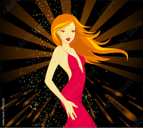 illustration of a stylish girl having her fun