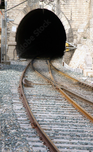 Tunel y vias del tren photo