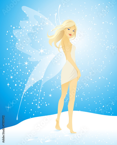 pretty girl with butterfly wings
