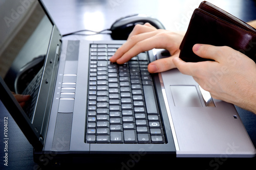 Online payment: paying with wallet in hand