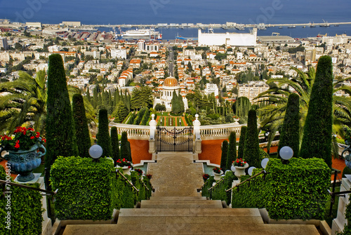 The Bahai Shrine,the terraced gardens