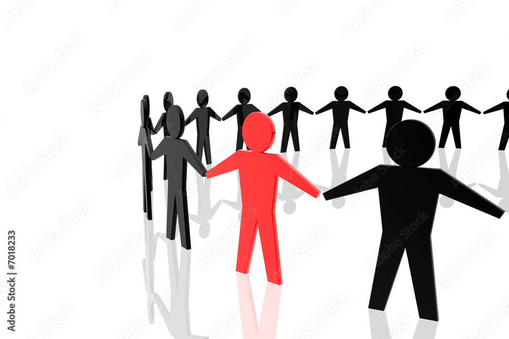 Red leader and business team Red leader and business team