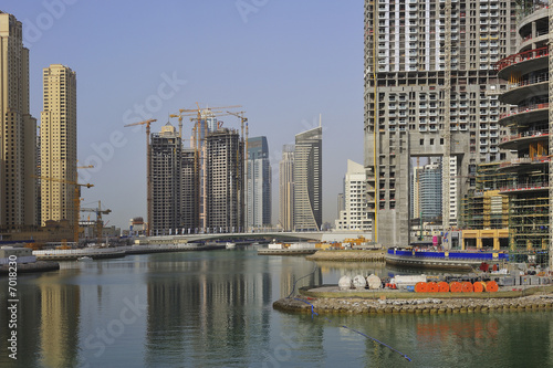 United Arab Emirates  Dubai skyline with burj al arab tower hote