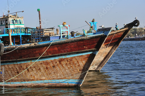 United Arab Emirates  Dubai boats on the creek