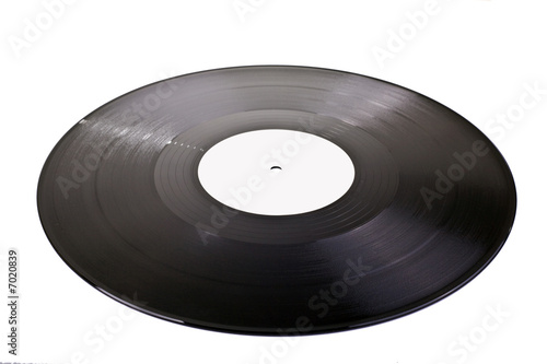 blank vinyl disc isolated on white background