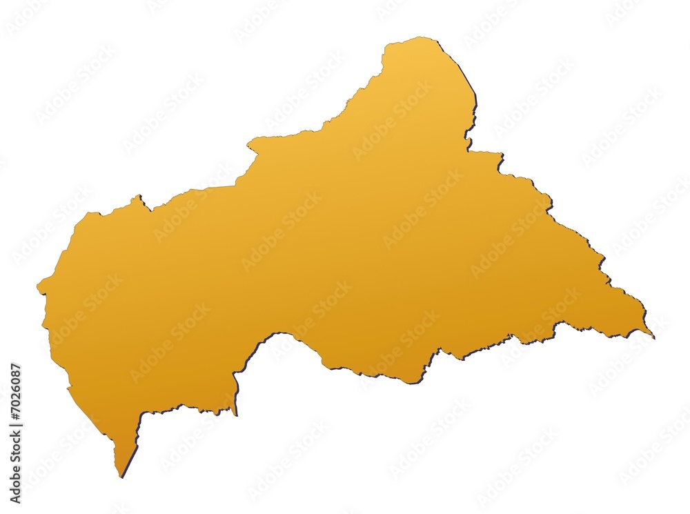 Obraz premium Central African Republic map filled with orange gradient