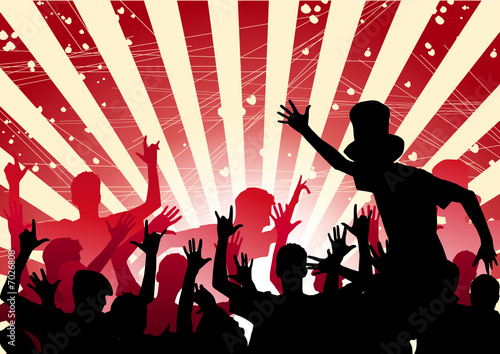 Happy people having fun at discotheque