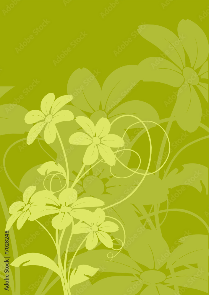 vecteur série - bouquet de fleurs sur un fond vert