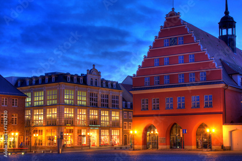 Marktplatz der Hansestadt Greifswald in HDR