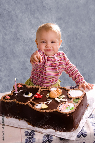 Baby And Cake