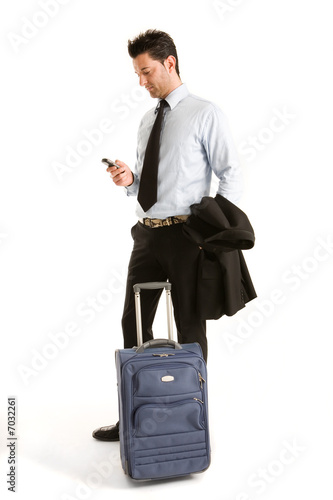 Man who expects to leave for a business trip