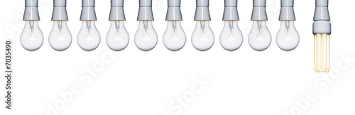 An energy saving light bulb contra incandescent light bulbs