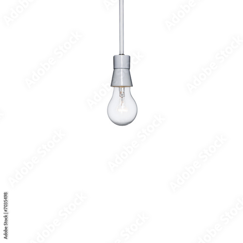 An incandescent light bulb isolated on white