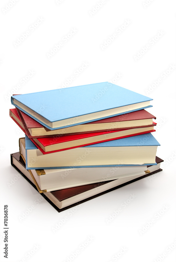 many books on the white background many books on the white background