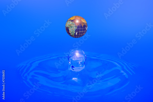 Earth and water drop