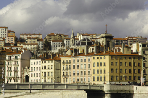 France; Lyon or Lyons: view of the old district near the saone r
