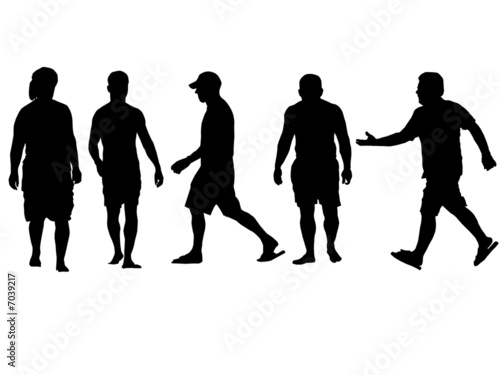 Assorted Silhouettes Walking