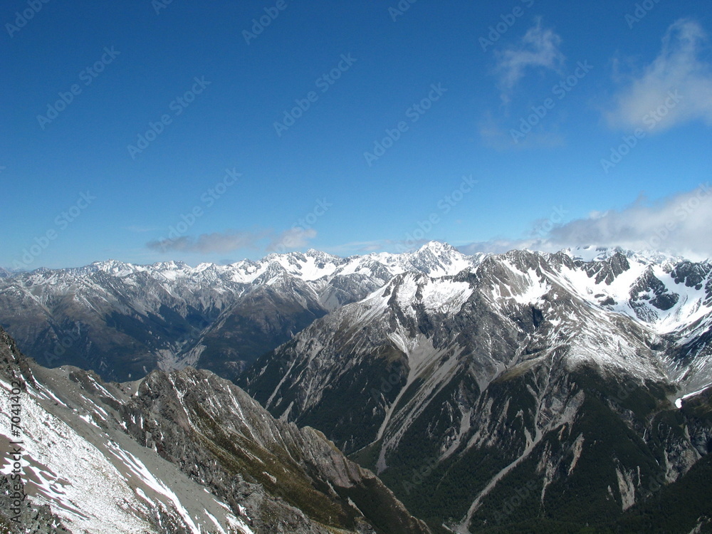 Fototapeta premium Avanalance peak trail, Arthur's pass, New Zealand