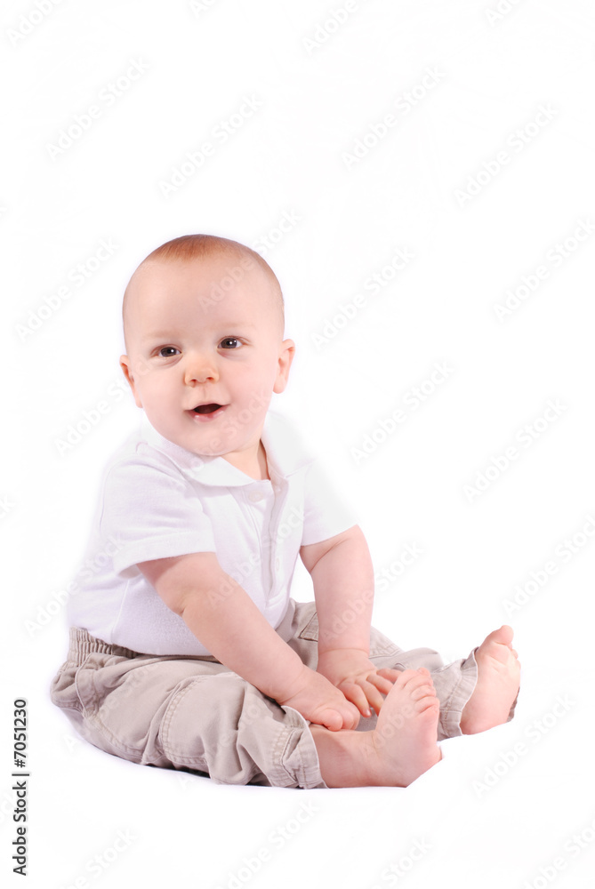 Cute Sweet Baby Boy on White Background Cute Sweet Baby Boy on White Background
