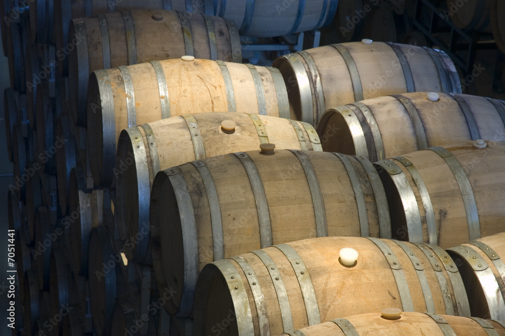 Barrels in the winery