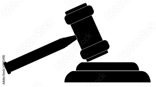 silhouette of gavel - hammer of judge or auctioneer 