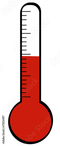thermometer with temperature rising 